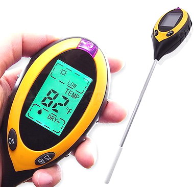 Digital Soil Thermometer 4-in-1 Soil Tester Soil Thermometer/Light