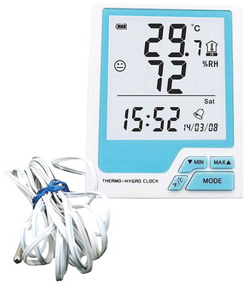 Round 2 in Diameter Thermometer 1 Pack Wireless Weather Hygrometer Car  Table No Battery Required Green Humidity Monitor