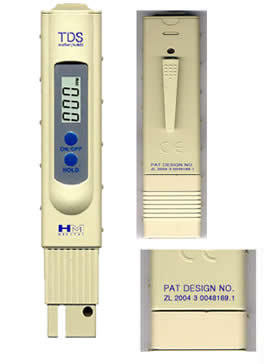 HM Digital TDS-3 Handheld TDS Meter with Carrying Case with 0 – 9990 ppm  (mg/L) Range and +/- 2% Accuracy